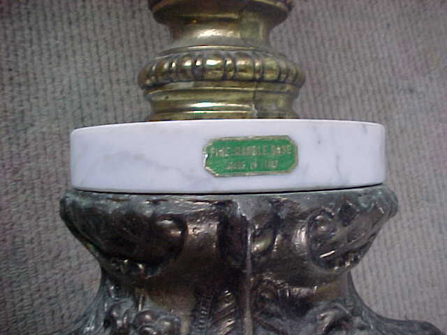 Vintage Italian Marble and Brass Coated Plant Lamp Stand Vintage Italian Marble and Brass Coated Plant Lamp Stand