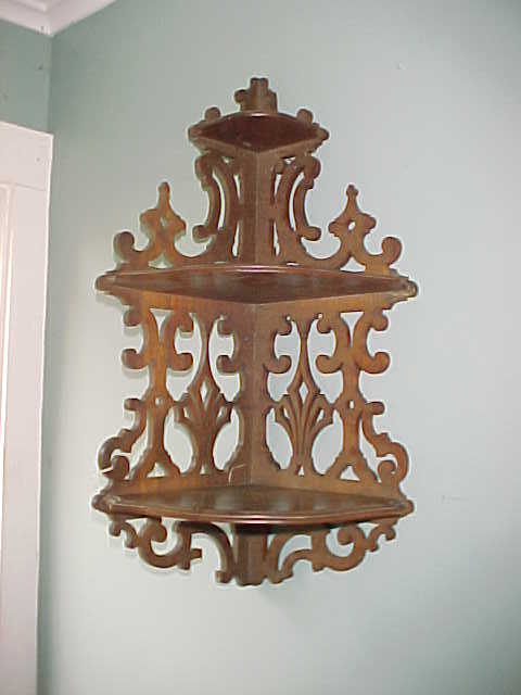 Nice Victorian 3 Level Walnut Corner Shelf Nice Victorian 3 Level Walnut Corner Shelf