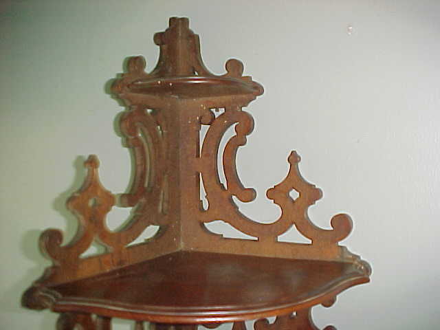 Nice Victorian 3 Level Walnut Corner Shelf Nice Victorian 3 Level Walnut Corner Shelf