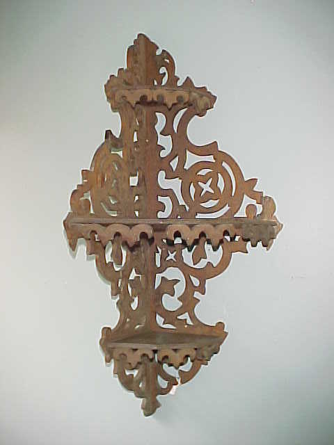 Nice Victorian 3 Level Walnut Corner Shelf Nice Victorian 3 Level Walnut Corner Shelf