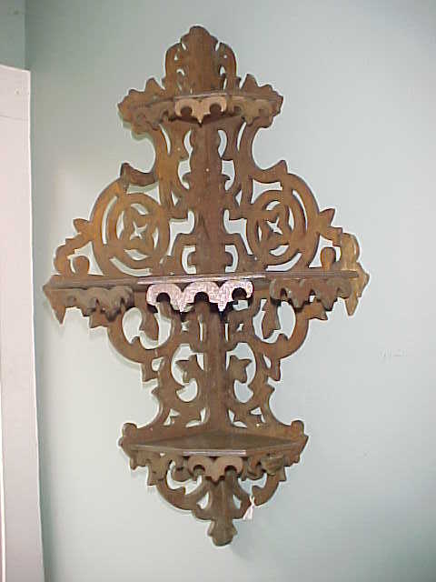 Nice Victorian 3 Level Walnut Corner Shelf Nice Victorian 3 Level Walnut Corner Shelf