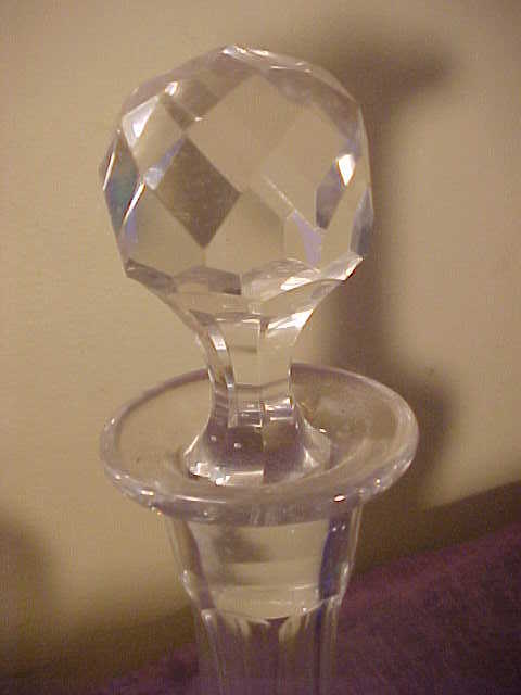 Nice Vintage Blue Art Glass Vase and Crystal Decantor Nice Vintage Blue Art Glass Vase and Crystal Decantor