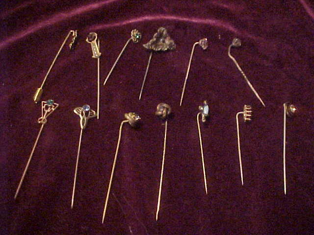 Group of Thirteen Very Nice & Early Hatpins-Great Mix of Colors Group of Thirteen Very Nice & Early Hatpins-Great Mix of Colors