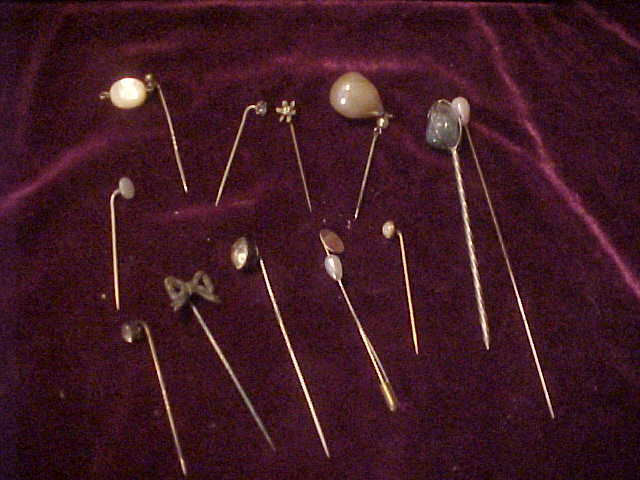 Group of Thirteen Very Nice & Early Hatpins-Great Mix of Colors Group of Thirteen Very Nice & Early Hatpins-Great Mix of Colors