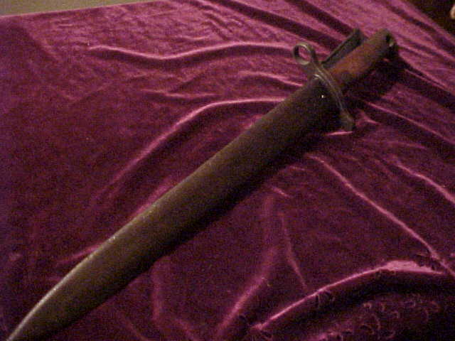 Decent 1898 Krag Bayonet w Swivel Scabbard -Lock Button Missing Decent 1898 Krag Bayonet w Swivel Scabbard -Lock Button Missing