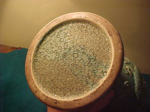 Excellent Early Jade Green Dragon Oriental 17" Vase Excellent Early Jade Green Dragon Oriental 17" Vase