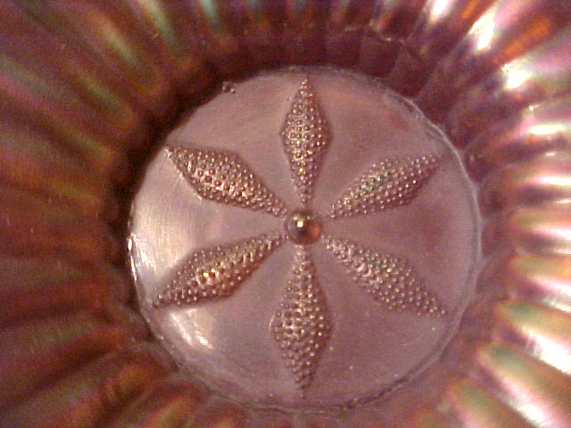 Excellent Dugan Peach Opal Stippled Flower 8" Ruffled Bowl Excellent Dugan Peach Opal Stippled Flower 8" Ruffled Bowl