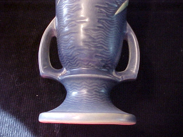 Wonderful Roseville Blue Freesia 125-10" 2 Handle Vase Wonderful Roseville Blue Freesia 125-10" 2 Handle Vase