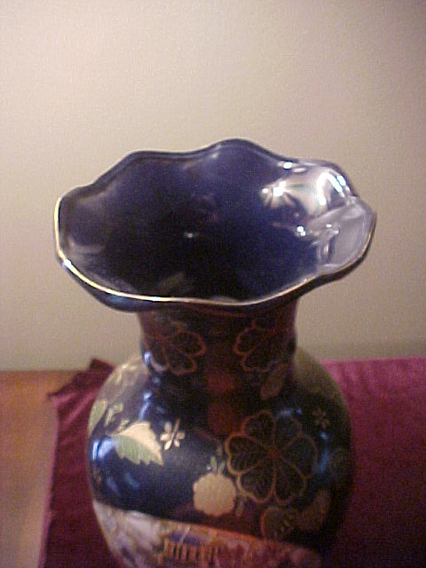 Nice Cobalt Blue Oriental 14" Floor Vase Nice Cobalt Blue Oriental 14" Floor Vase