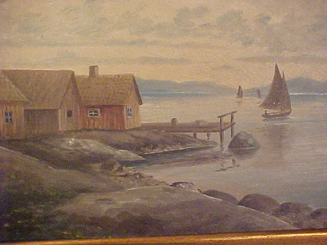 Decent Antique Signed Oil on Board Seascape Painting Decent Antique Signed Oil on Board Seascape Painting