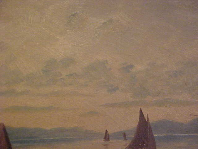 Decent Antique Signed Oil on Board Seascape Painting Decent Antique Signed Oil on Board Seascape Painting