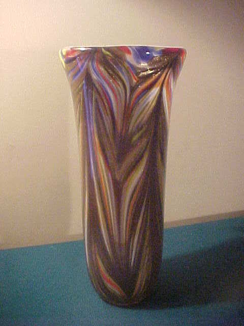 Unusual Large Art Glass Floor Vase - Well Made and Great Colors Unusual Large Art Glass Floor Vase - Well Made and Great Colors