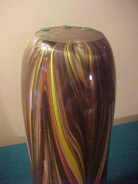 Unusual Large Art Glass Floor Vase - Well Made and Great Colors Unusual Large Art Glass Floor Vase - Well Made and Great Colors