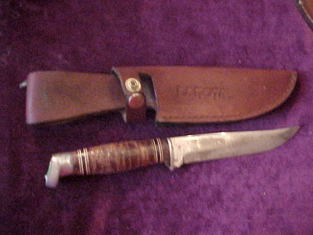 Four Vintage Hunting Knifes - Monarch, Primitive,& Unusual Handled Four Vintage Hunting Knifes - Monarch, Primitive,& Unusual Handled