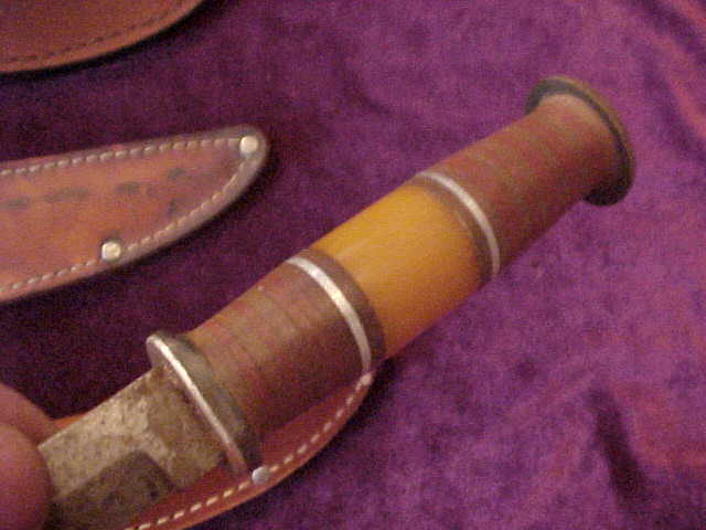 Four Vintage Hunting Knifes - Monarch, Primitive,& Unusual Handled Four Vintage Hunting Knifes - Monarch, Primitive,& Unusual Handled