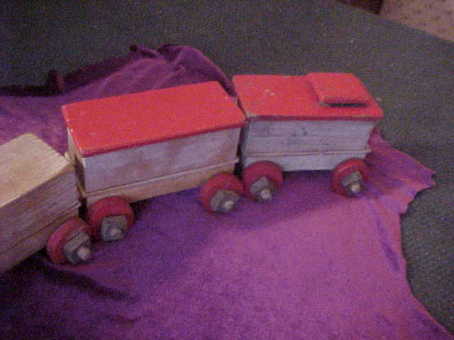 Nice Early Wood Play Train Set-Four Cars & All Wood Construction Nice Early Wood Play Train Set-Four Cars & All Wood Construction