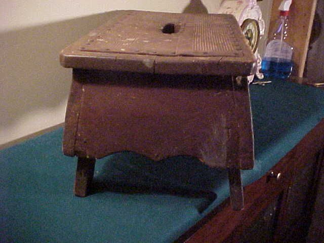 Neat Scroll Cut Early Foot / Work Stool- Very Sturdy & Good Size Neat Scroll Cut Early Foot / Work Stool- Very Sturdy & Good Size