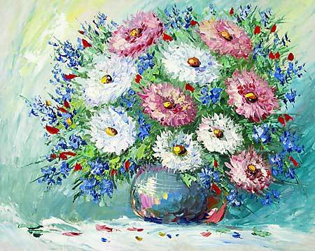 "Still life with chrysanthemums" oil painting of Anuch Amerijn. "Still life with chrysanthemums" oil painting of Anuch Amerijn.