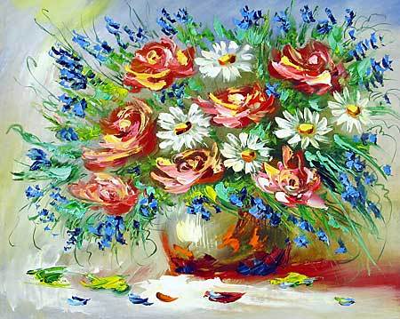 "Still life with red roses" oil painting of Anuch Amerijn. "Still life with red roses" oil painting of Anuch Amerijn.