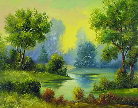 "At sunset" oil painting of Siberian artist Ivan Tolstoj "At sunset" oil painting of Siberian artist Ivan Tolstoj