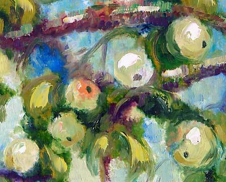 "Apples in the Sky" impressionism oil painting of George Velezhev. "Apples in the Sky" impressionism oil painting of George Velezhev.
