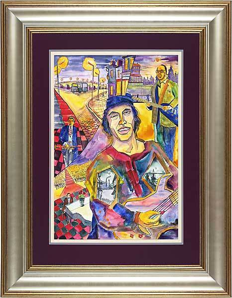 "Lunar melody" jazz watercolor in cubism style of of Smirnoff Boris. "Lunar melody" jazz watercolor in cubism style of of Smirnoff Boris.