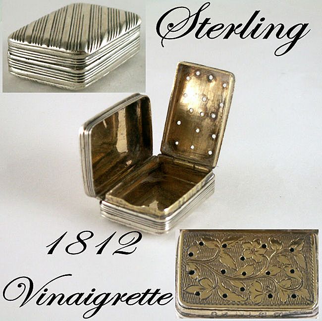 1812 Sterling Silver Vinaigrette In Excellent Condition with FREE Shipping! 1812 Sterling Silver Vinaigrette In Excellent Condition with FREE Shipping!