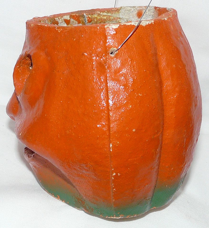 Vintage medium size Paper mache "egg crate" Snickering Jack O' Lantern pumpkin! 1940 - 1950s Vintage medium size Paper mache "egg crate" Snickering Jack O' Lantern pumpkin! 1940 - 1950s