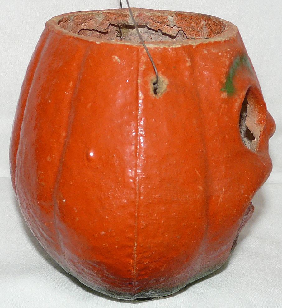 Vintage Large size Paper mache "egg crate" Smiling Jack O' Lantern pumpkin! 1940 - 1950s Vintage Large size Paper mache "egg crate" Smiling Jack O' Lantern pumpkin! 1940 - 1950s