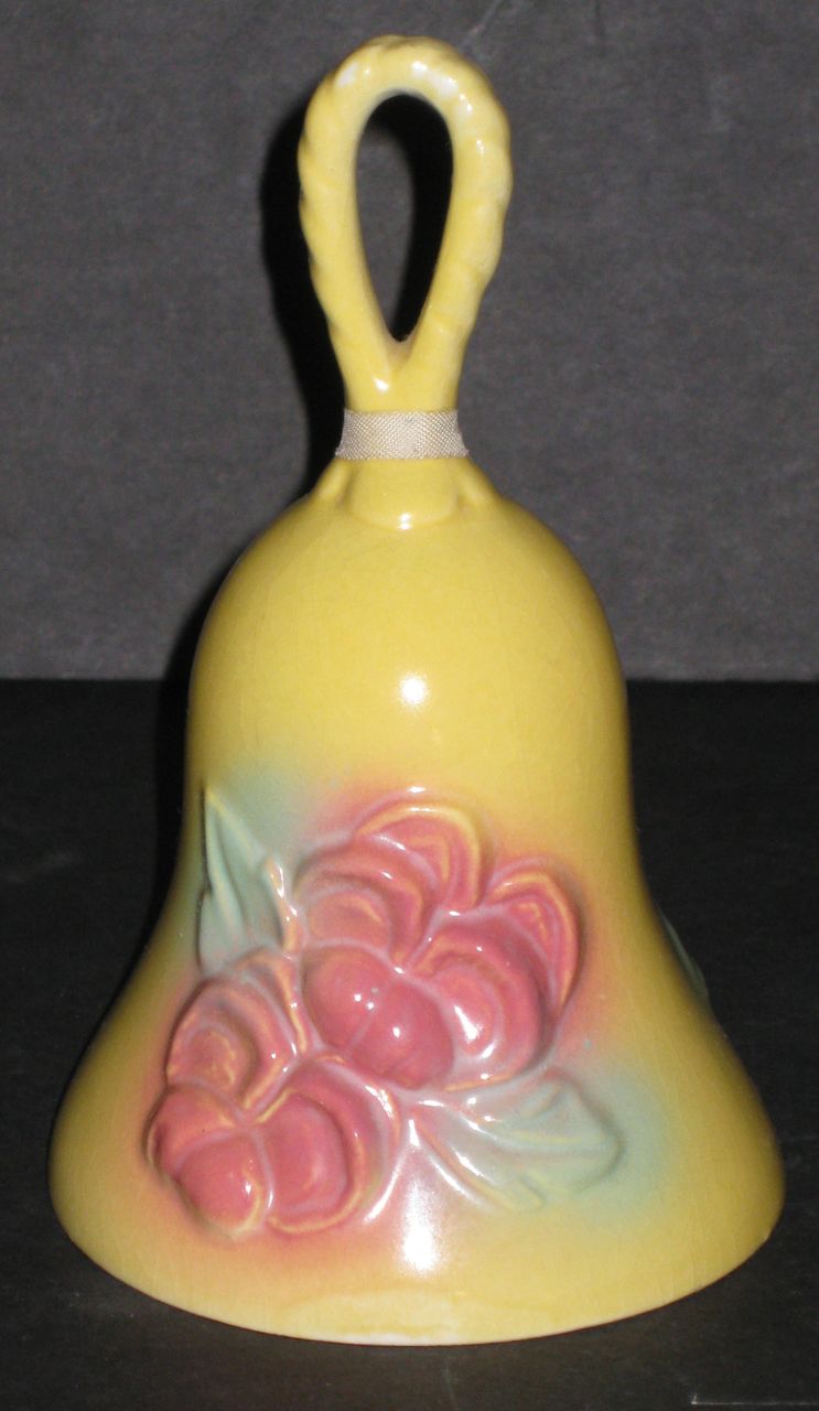 Hull Sunglow Loop Handle Bell – Yellow with Pink Flowers Hull Sunglow Loop Handle Bell – Yellow with Pink Flowers