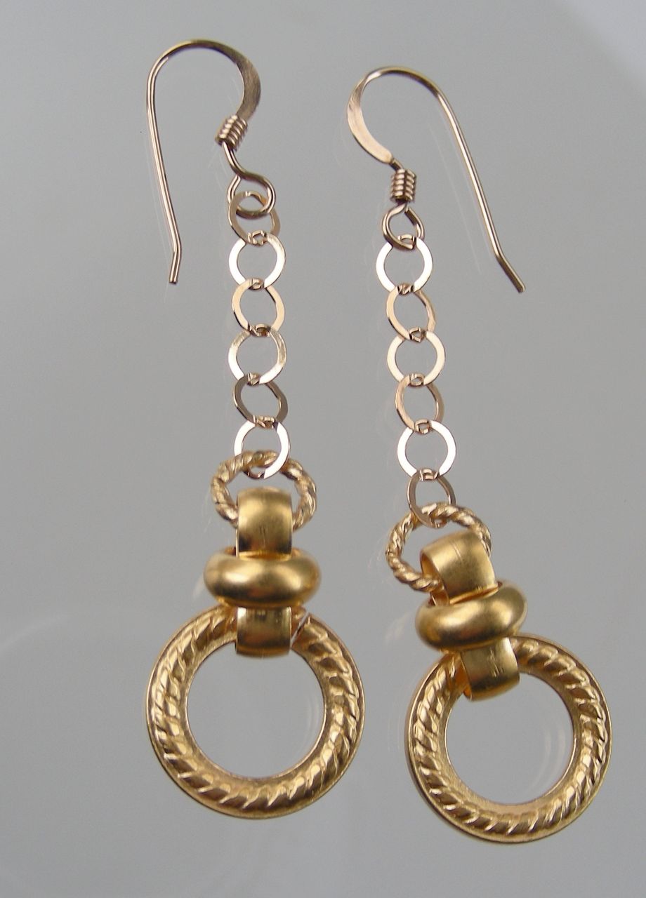 RESERVED - Swinging Discs Gold Filled Earrings RESERVED - Swinging Discs Gold Filled Earrings