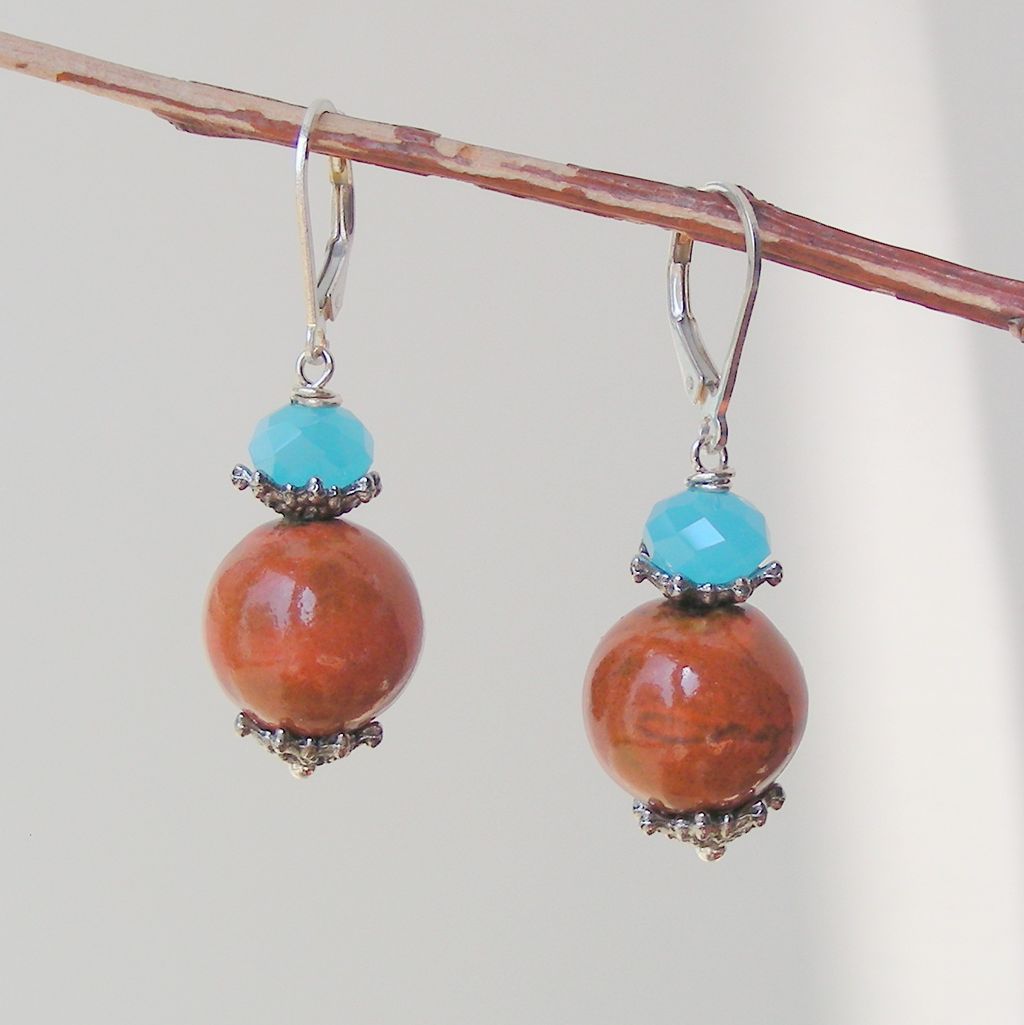 Clearance - Porcelain, Amazonite, Agate, and Red Sandstone Jasper Necklace Clearance - Porcelain, Amazonite, Agate, and Red Sandstone Jasper Necklace