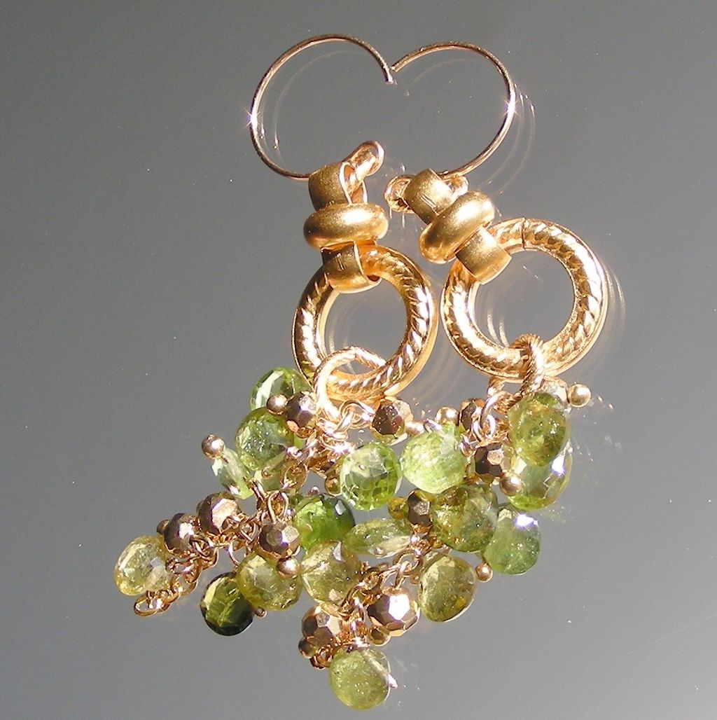 Tourmaline and Peridot Briolette Waterfall Earrings Tourmaline and Peridot Briolette Waterfall Earrings