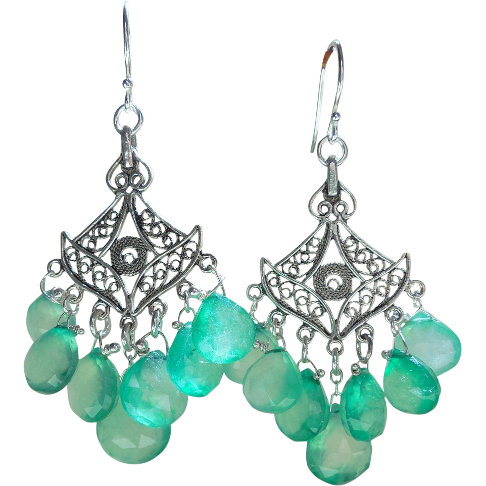 RESERVED - Emerald Green Onyx Chandelier Earrings Indian Mogul Princess RESERVED - Emerald Green Onyx Chandelier Earrings Indian Mogul Princess