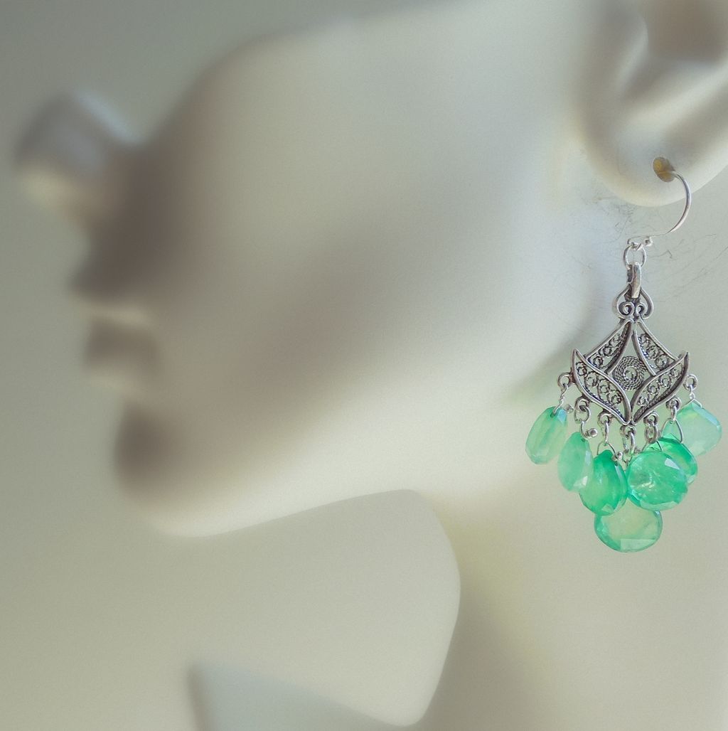RESERVED - Emerald Green Onyx Chandelier Earrings Indian Mogul Princess RESERVED - Emerald Green Onyx Chandelier Earrings Indian Mogul Princess