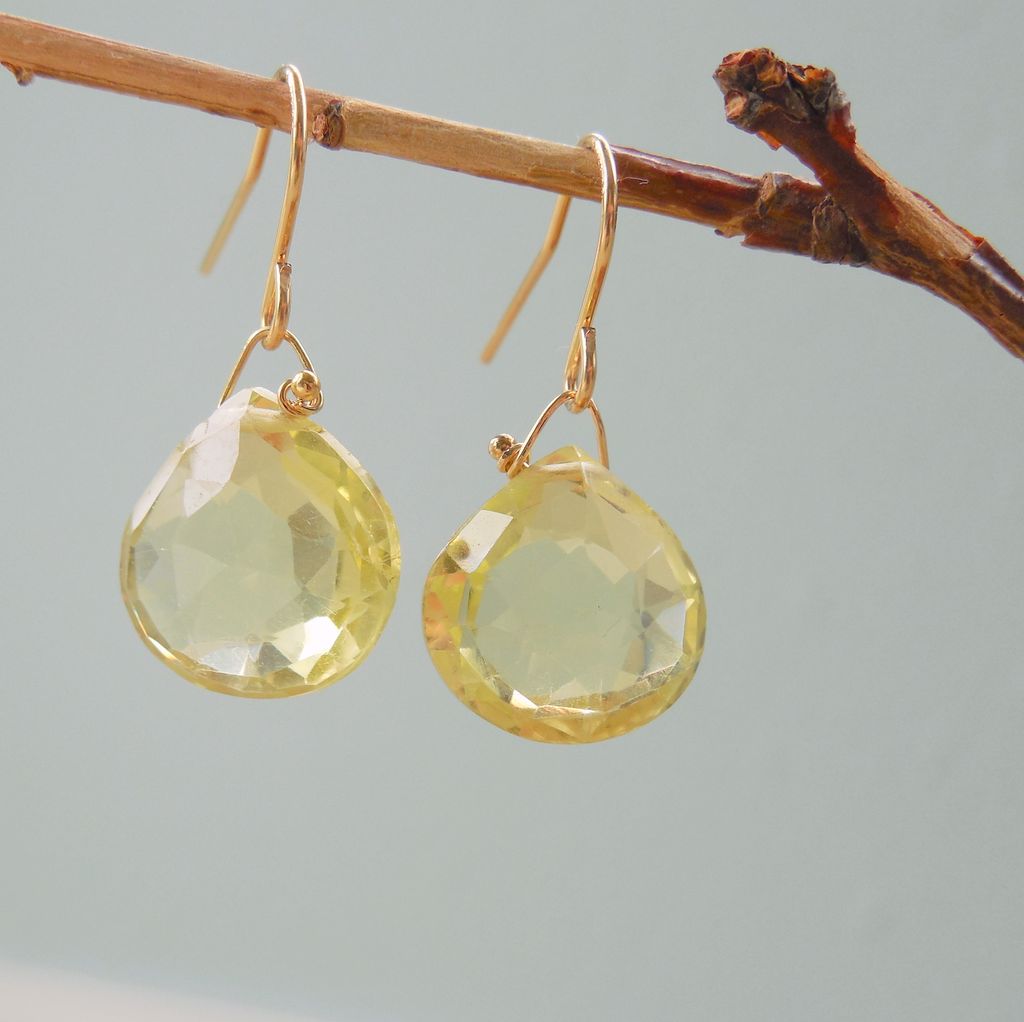 Lemon Quartz Yellow Drop Earrings Lemon Quartz Yellow Drop Earrings