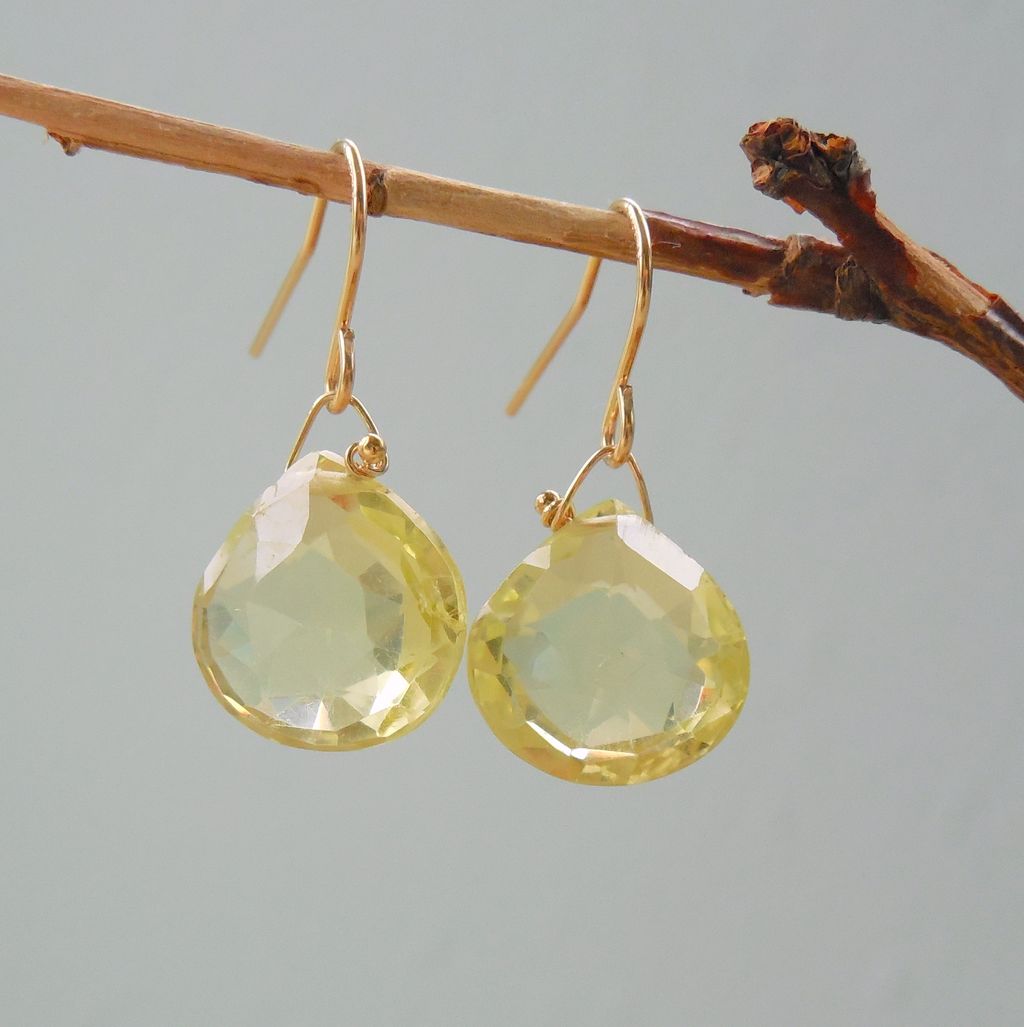 Lemon Quartz Yellow Drop Earrings Lemon Quartz Yellow Drop Earrings