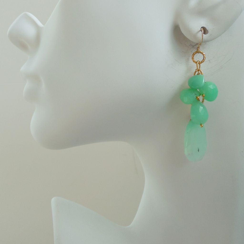 Chrysoprase Cascade Mint Green Drop Earrings Chrysoprase Cascade Mint Green Drop Earrings
