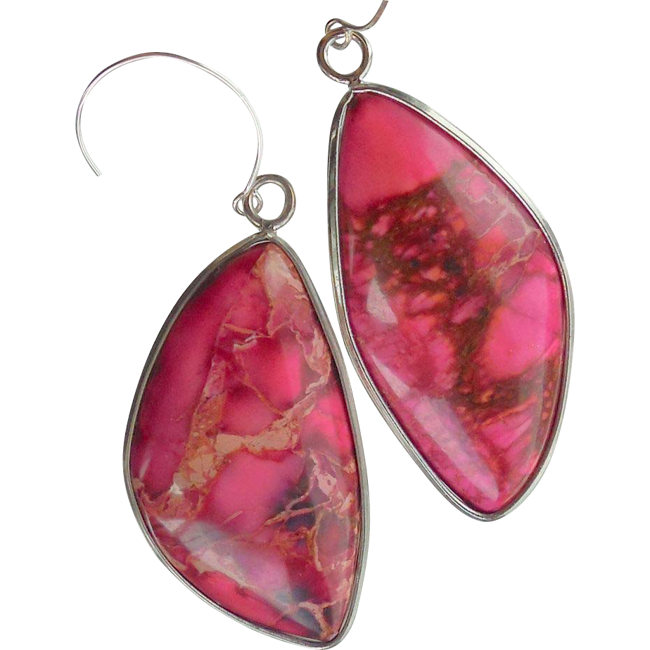 Hot Pink Magnesite Candy Teardrop Earrings - Clearance Hot Pink Magnesite Candy Teardrop Earrings - Clearance