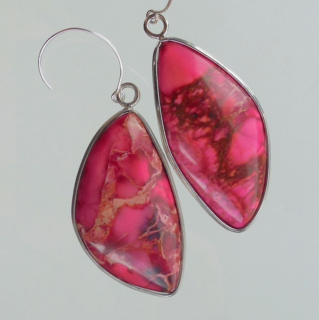 Hot Pink Magnesite Candy Teardrop Earrings - Clearance Hot Pink Magnesite Candy Teardrop Earrings - Clearance
