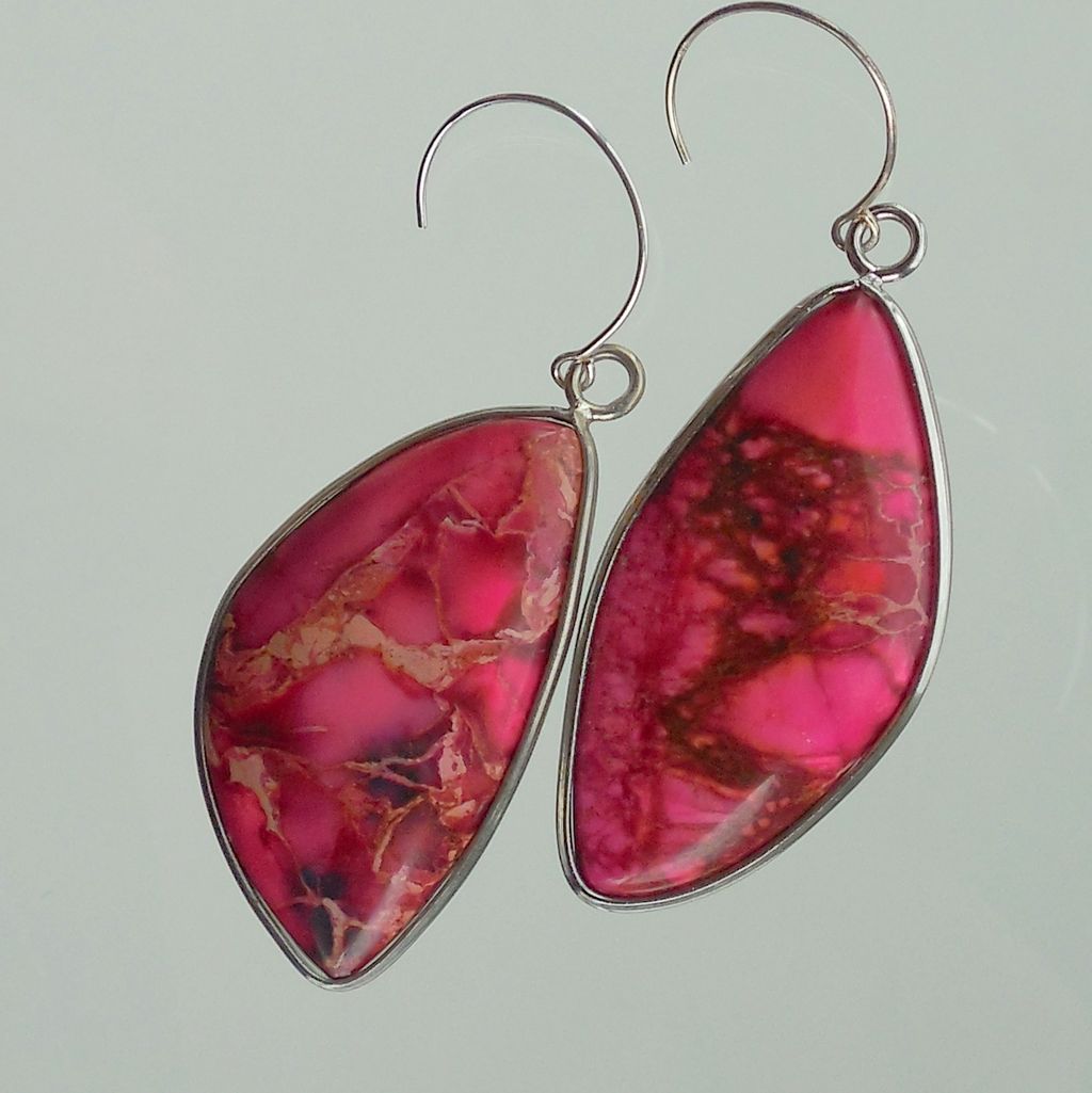 Hot Pink Magnesite Candy Teardrop Earrings - Clearance Hot Pink Magnesite Candy Teardrop Earrings - Clearance