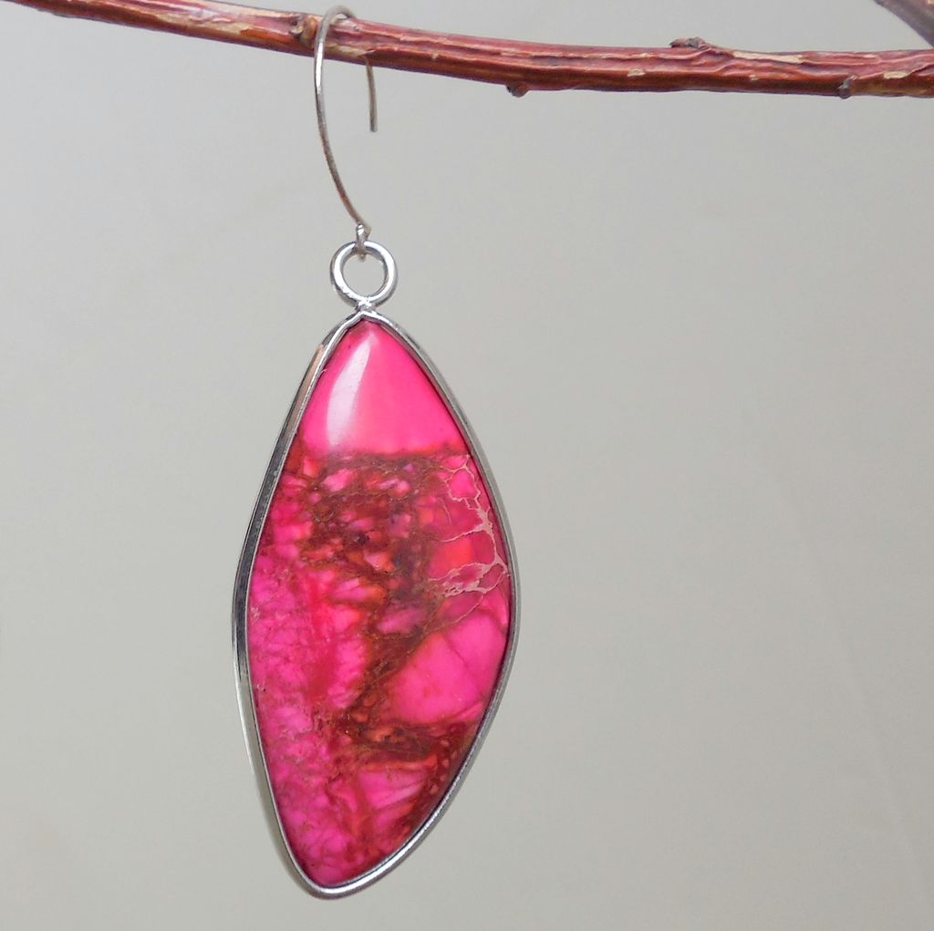 Hot Pink Magnesite Candy Teardrop Earrings - Clearance Hot Pink Magnesite Candy Teardrop Earrings - Clearance