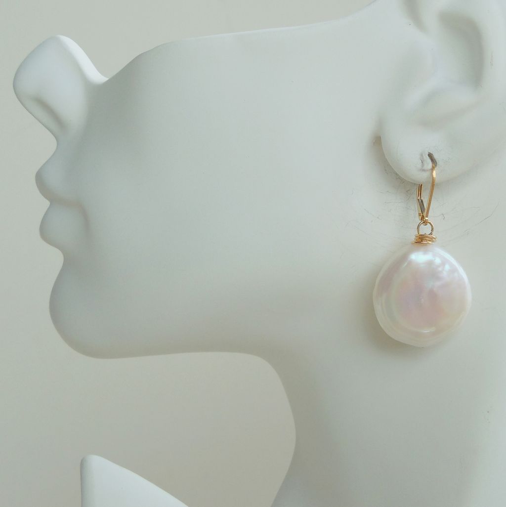Super Sized Coin Pearl Drop Earrings Super Sized Coin Pearl Drop Earrings