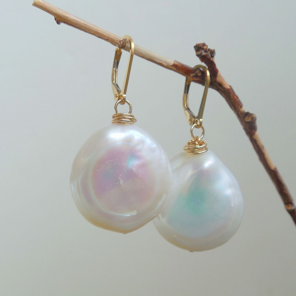Super Sized Coin Pearl Drop Earrings Super Sized Coin Pearl Drop Earrings