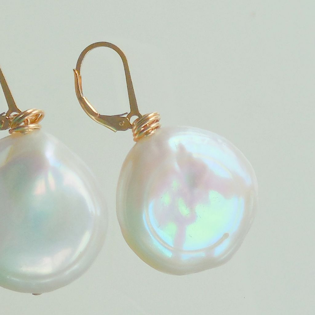 Super Sized Coin Pearl Drop Earrings Super Sized Coin Pearl Drop Earrings