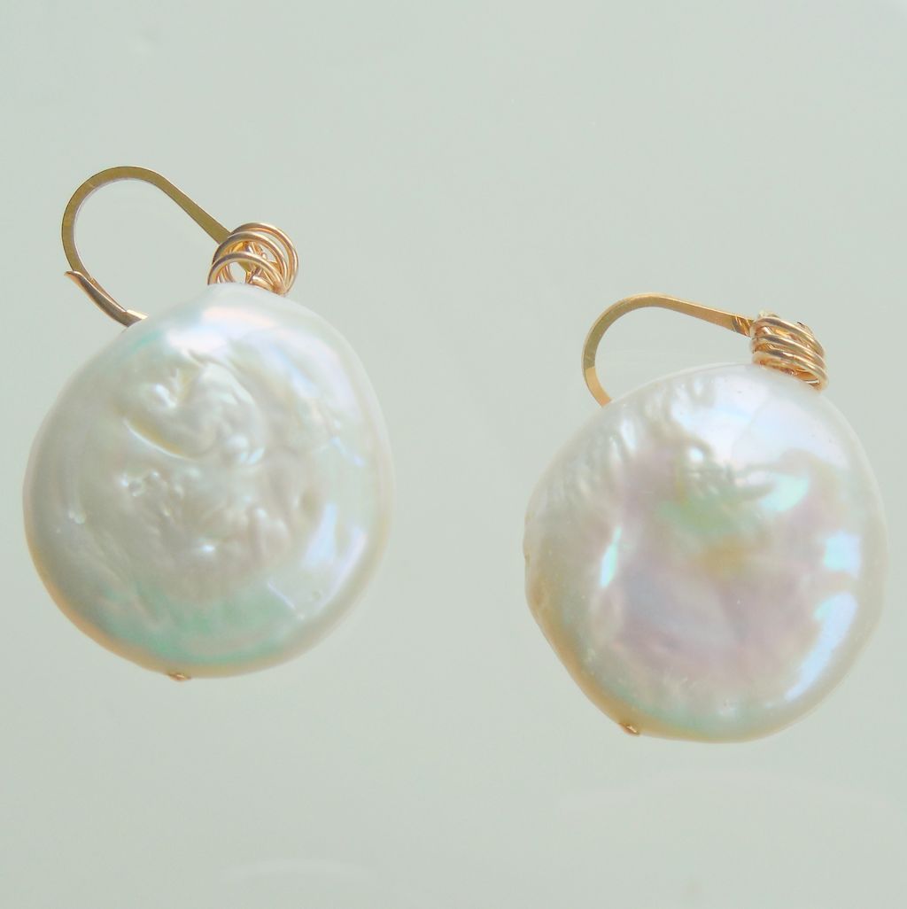 Super Sized Coin Pearl Drop Earrings Super Sized Coin Pearl Drop Earrings