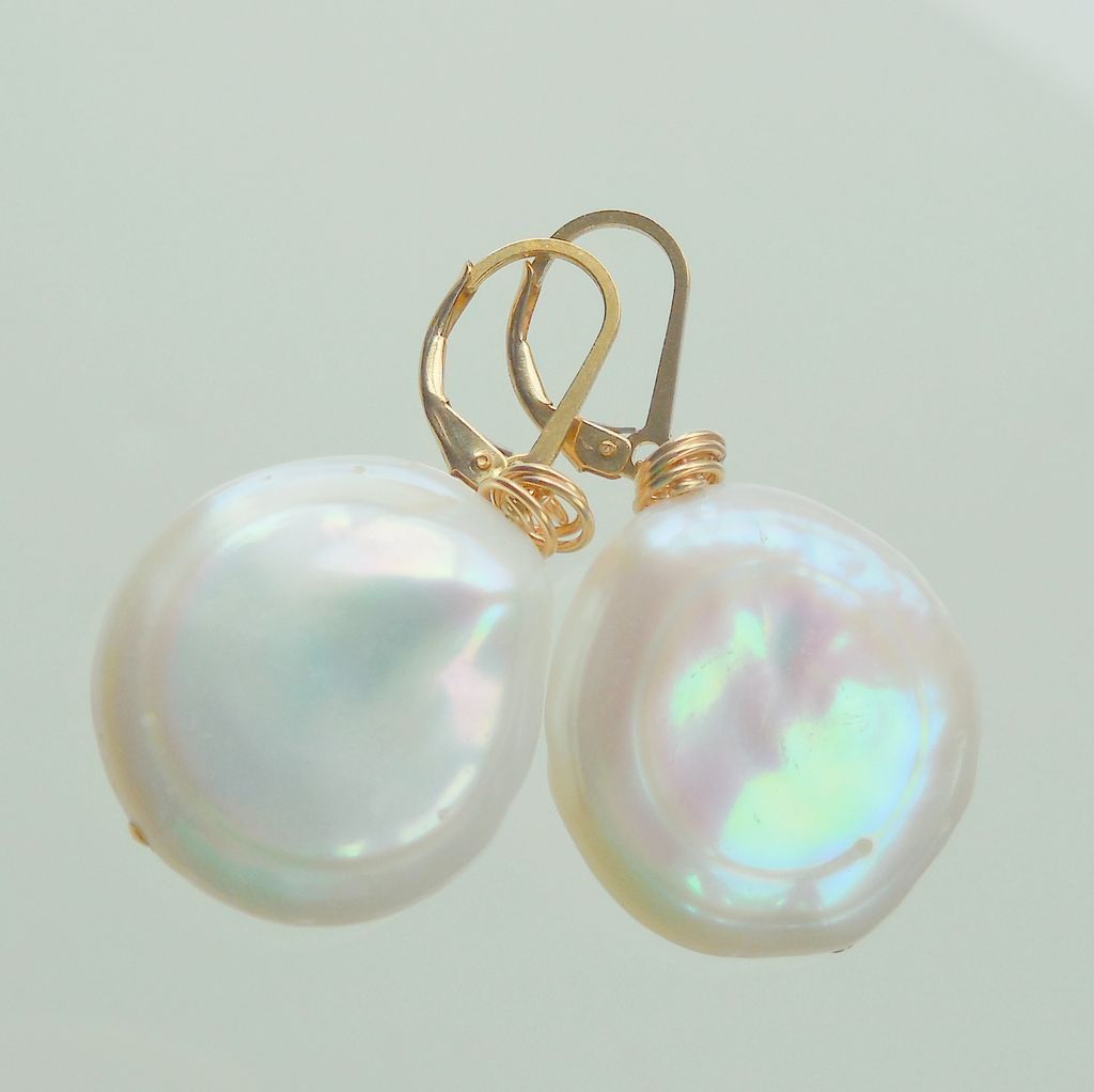 Super Sized Coin Pearl Drop Earrings Super Sized Coin Pearl Drop Earrings