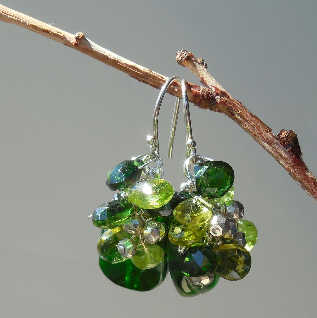 Chrome Diopside and Peridot Drop Earrings Chrome Diopside and Peridot Drop Earrings
