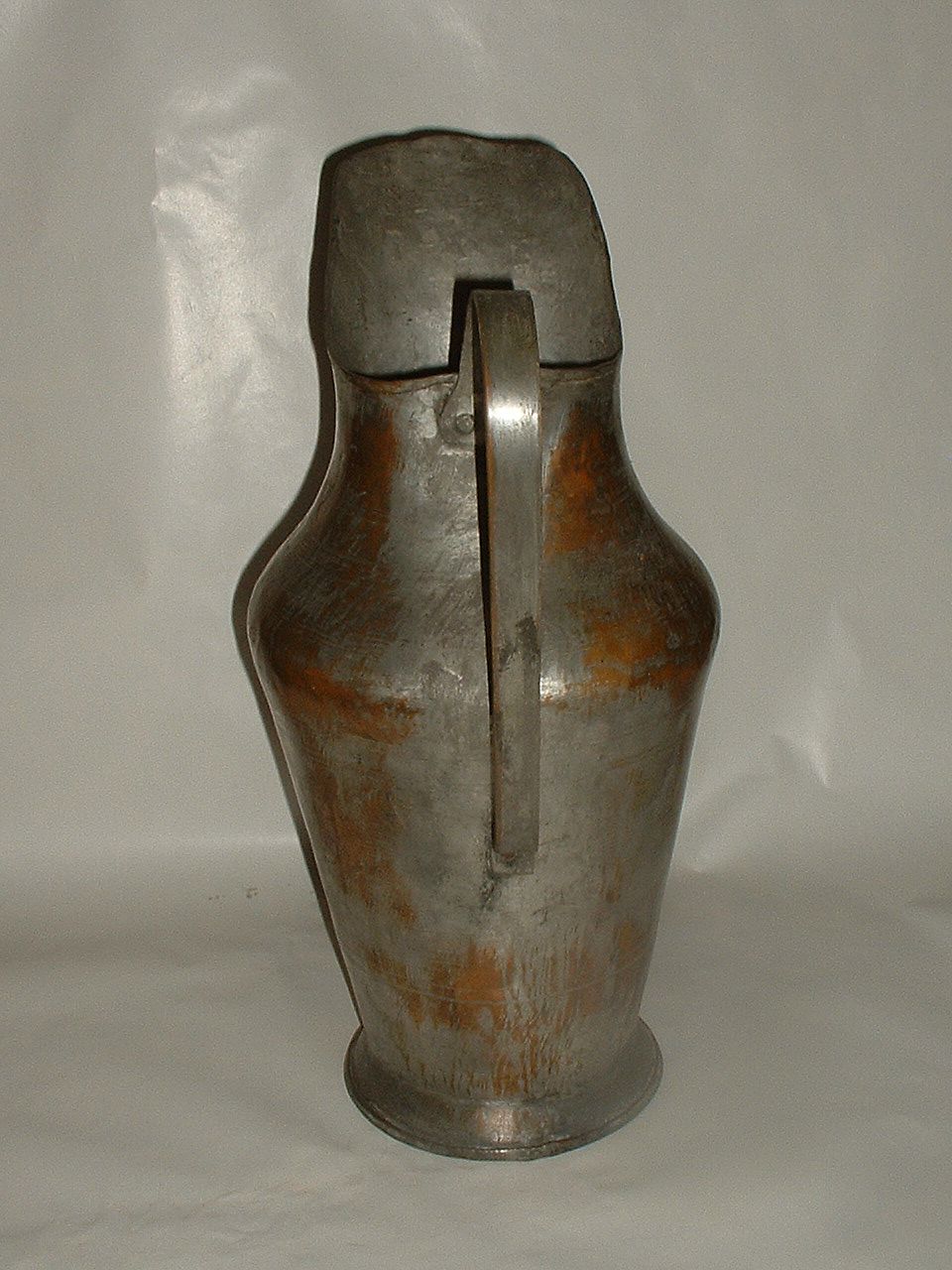 16" Tall Vintage Hand Forged Tinned Copper Ewer 16" Tall Vintage Hand Forged Tinned Copper Ewer