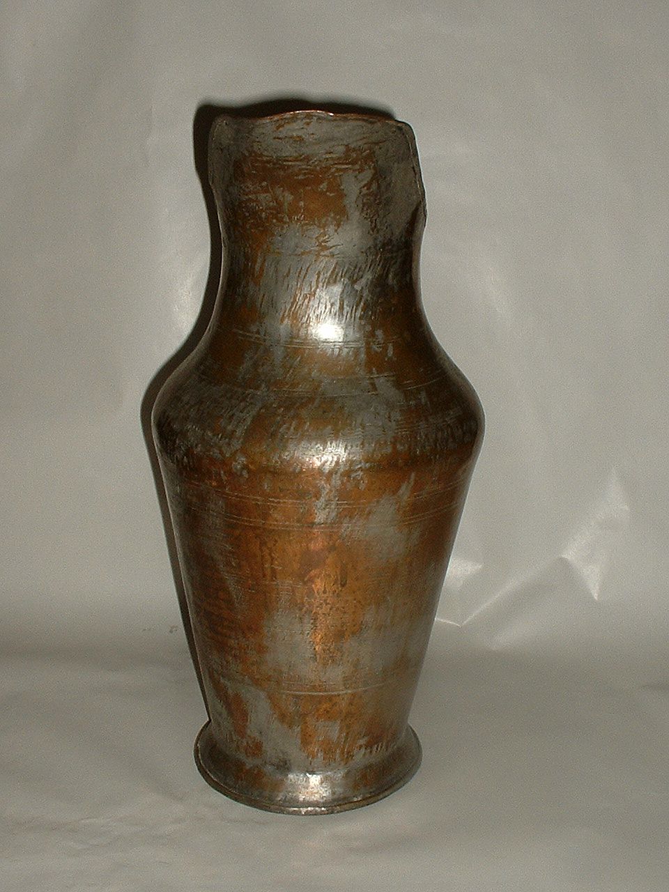 16" Tall Vintage Hand Forged Tinned Copper Ewer 16" Tall Vintage Hand Forged Tinned Copper Ewer